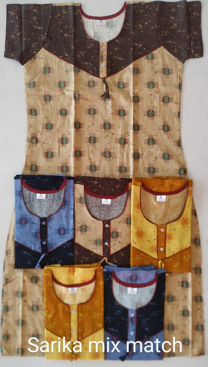 Cotton Nighty 116 Printed Nighty  Western Latest Collection Of Printed Pure Cotton Night Wear .